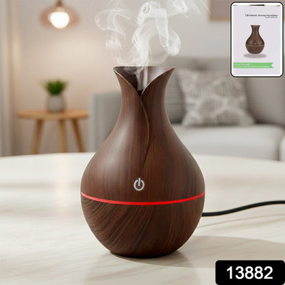 Mini Wooden Vase Pot Diffuser Cool Mist Atomization Humidifier (1 Pc) Signaturekarts