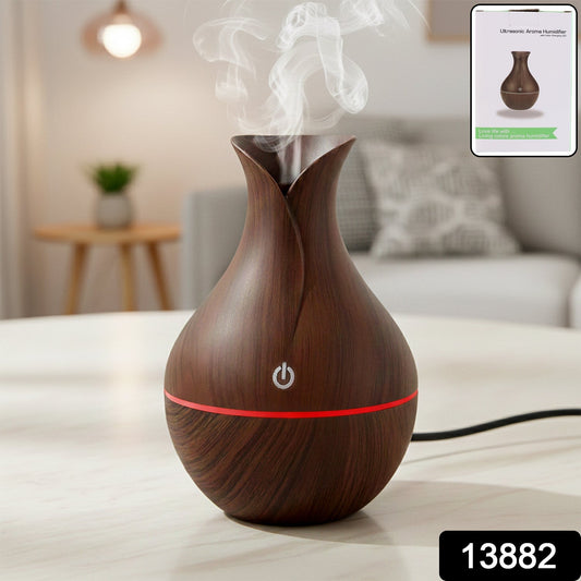 Mini Wooden Vase Pot Diffuser Cool Mist Atomization Humidifier (1 Pc) Signaturekarts