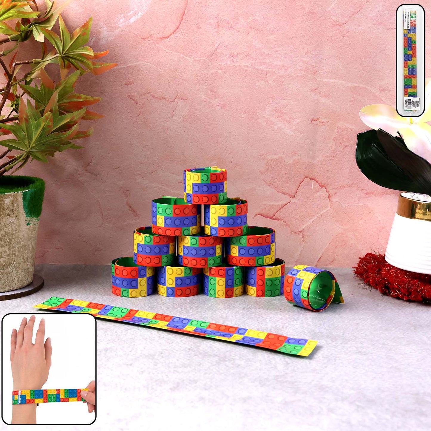 Colorful Snap Slap Bracelet Toy (12 Pc Set ) signaturekarts