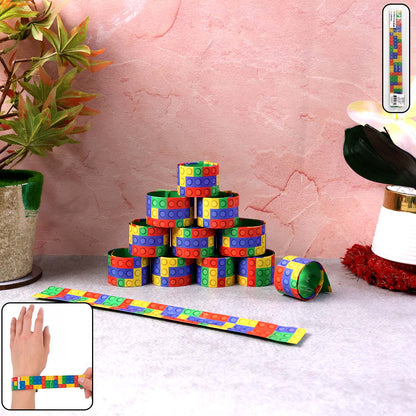 Colorful Snap Slap Bracelet Toy (12 Pc Set ) signaturekarts