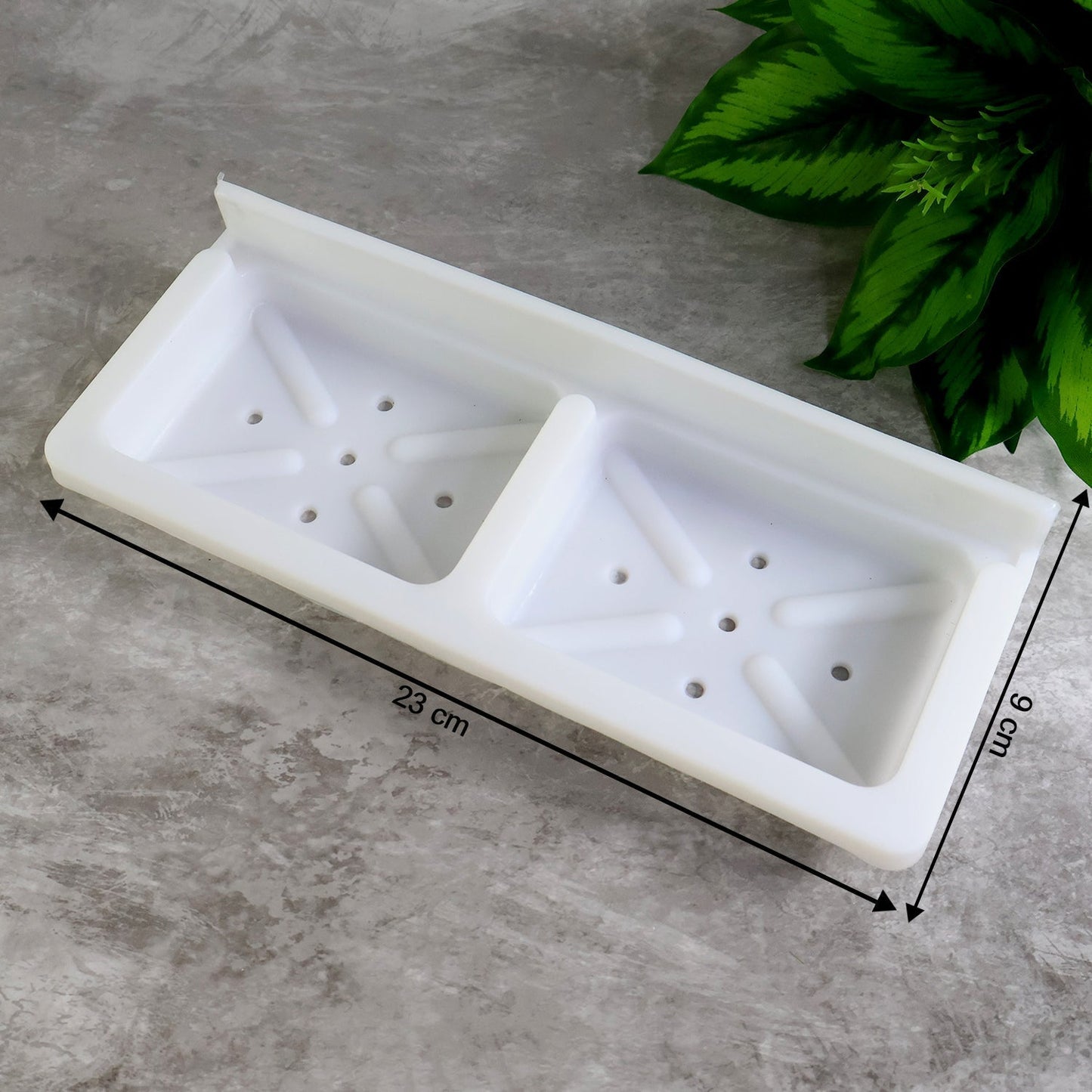 Wall Mounted Double Compartment Soap & Sponge Holder (1 Pc) signaturekarts