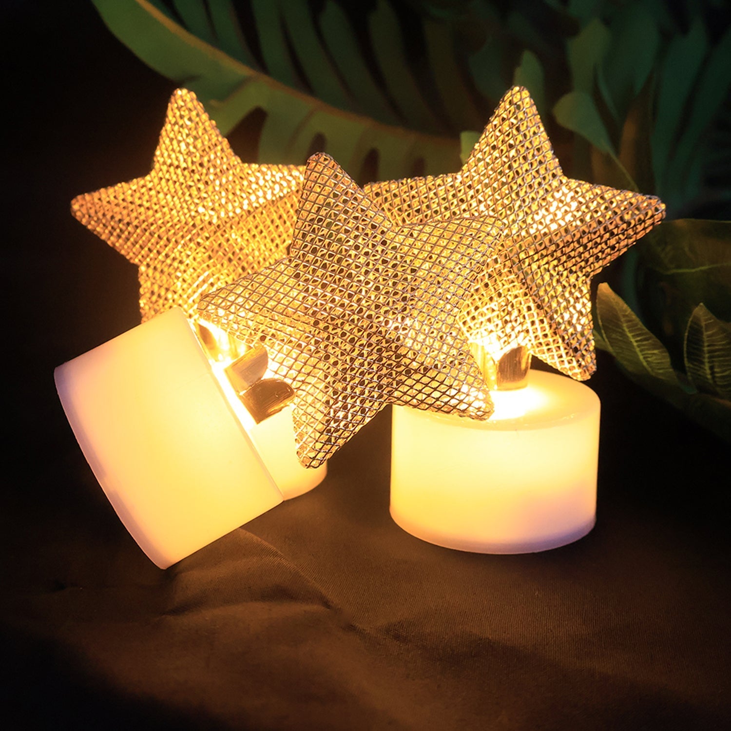 Set of 12 Decorative LED Star Candles signaturekarts
