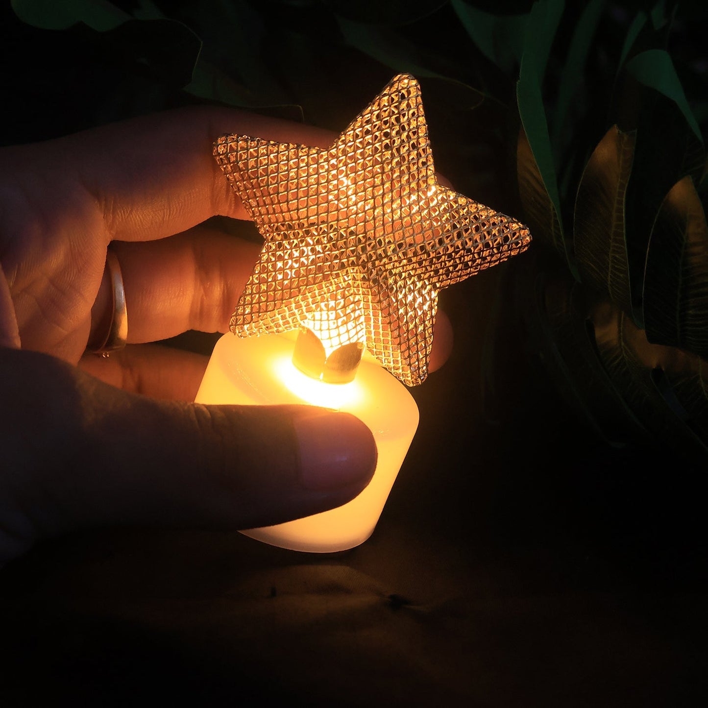 Set of 12 Decorative LED Star Candles signaturekarts