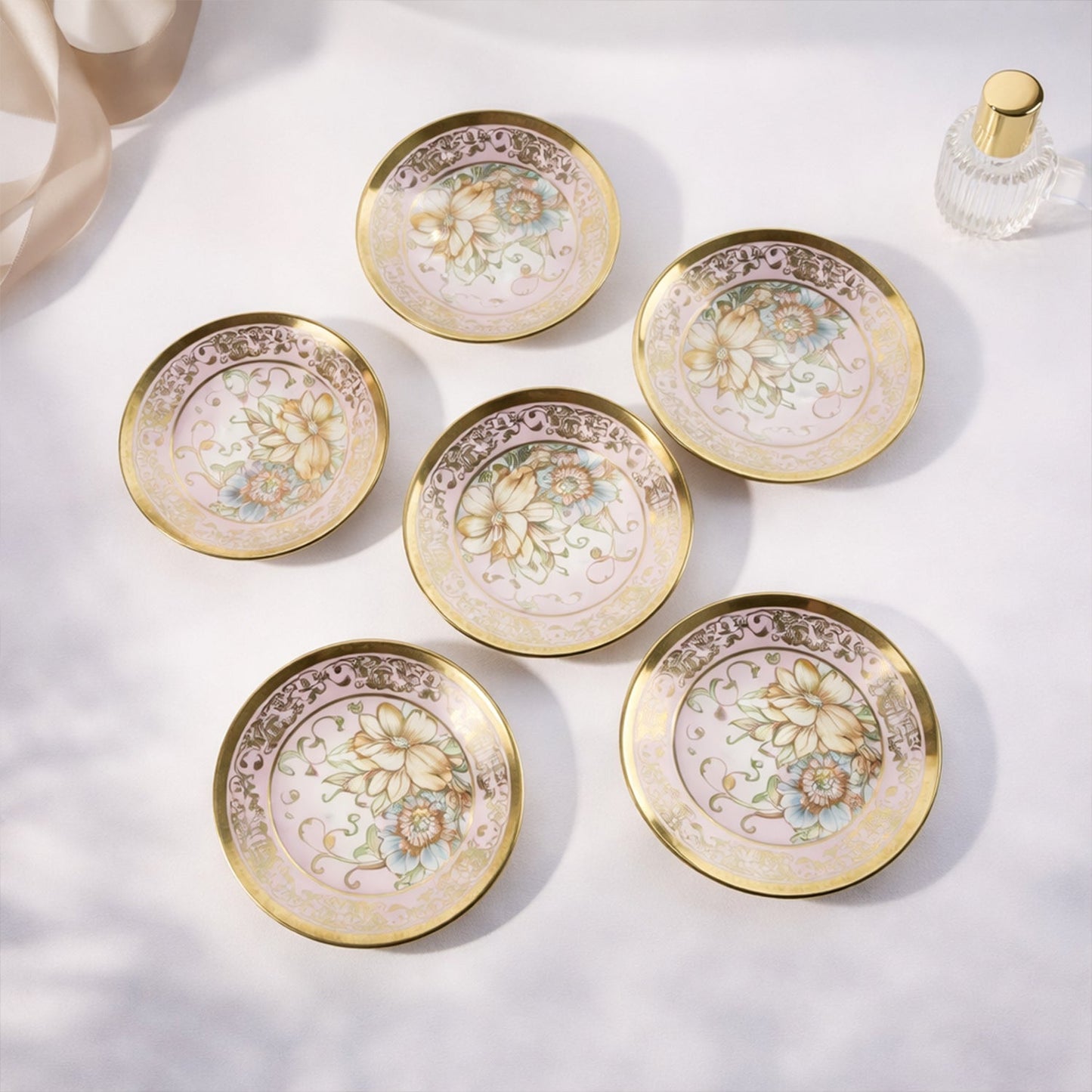 Premium Floral Porcelain Tea Cup and Saucer Set (12 Pc Set) The Morsignaturekarts