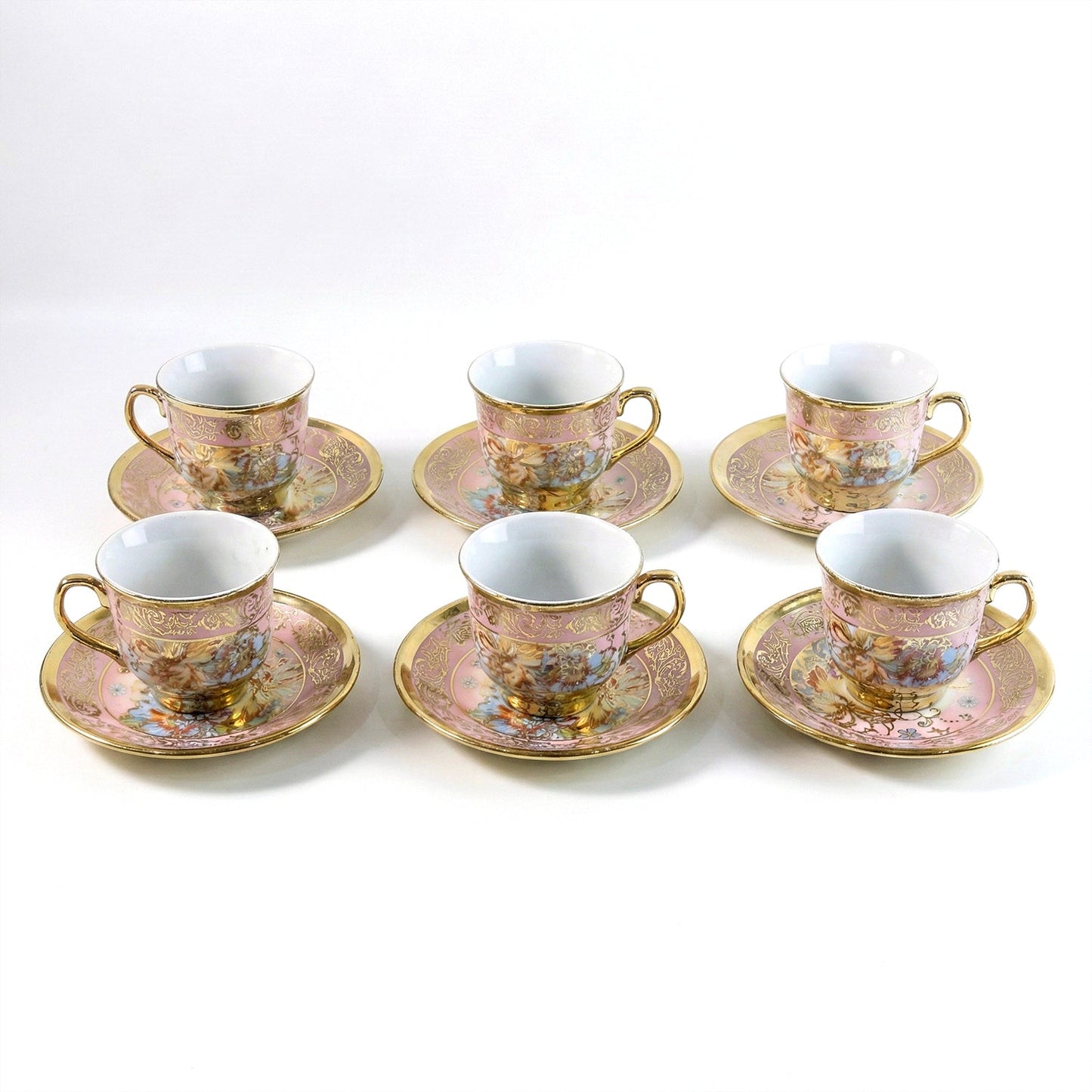 Premium Floral Porcelain Tea Cup and Saucer Set (12 Pc Set) The Morsignaturekarts