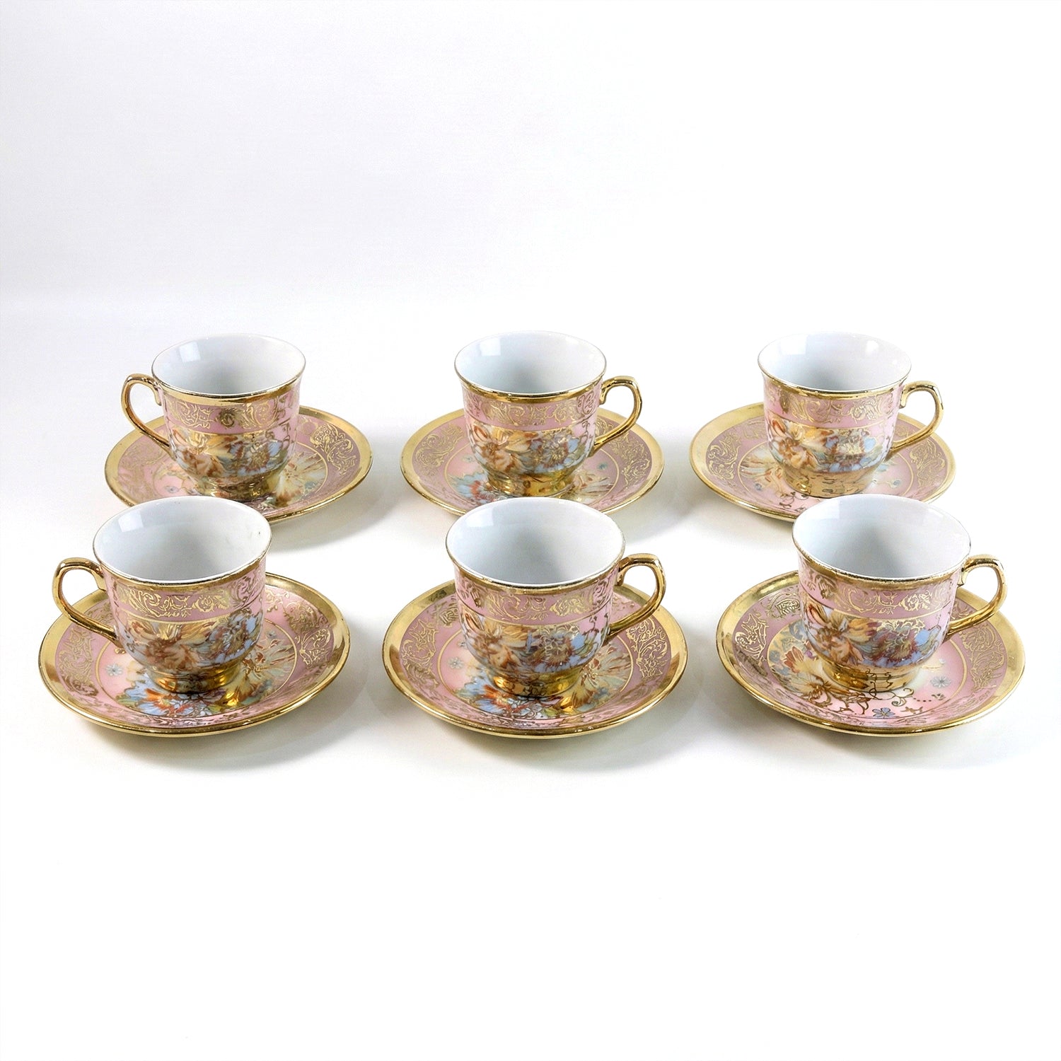 Premium Floral Porcelain Tea Cup and Saucer Set (12 Pc Set) The Morsignaturekarts