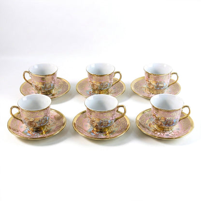 Premium Floral Porcelain Tea Cup and Saucer Set (12 Pc Set) The Morsignaturekarts