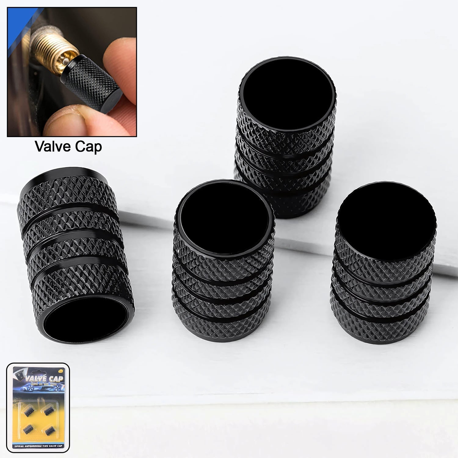 Tire Valve Stem Caps Fit 4pcs Silver Signature kart