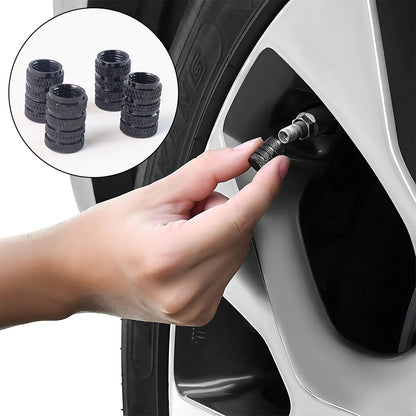 Tire Valve Stem Caps Fit 4pcs Silver Signature kart