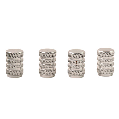 Tire Valve Stem Caps Fit 4pcs Silver Signature kart