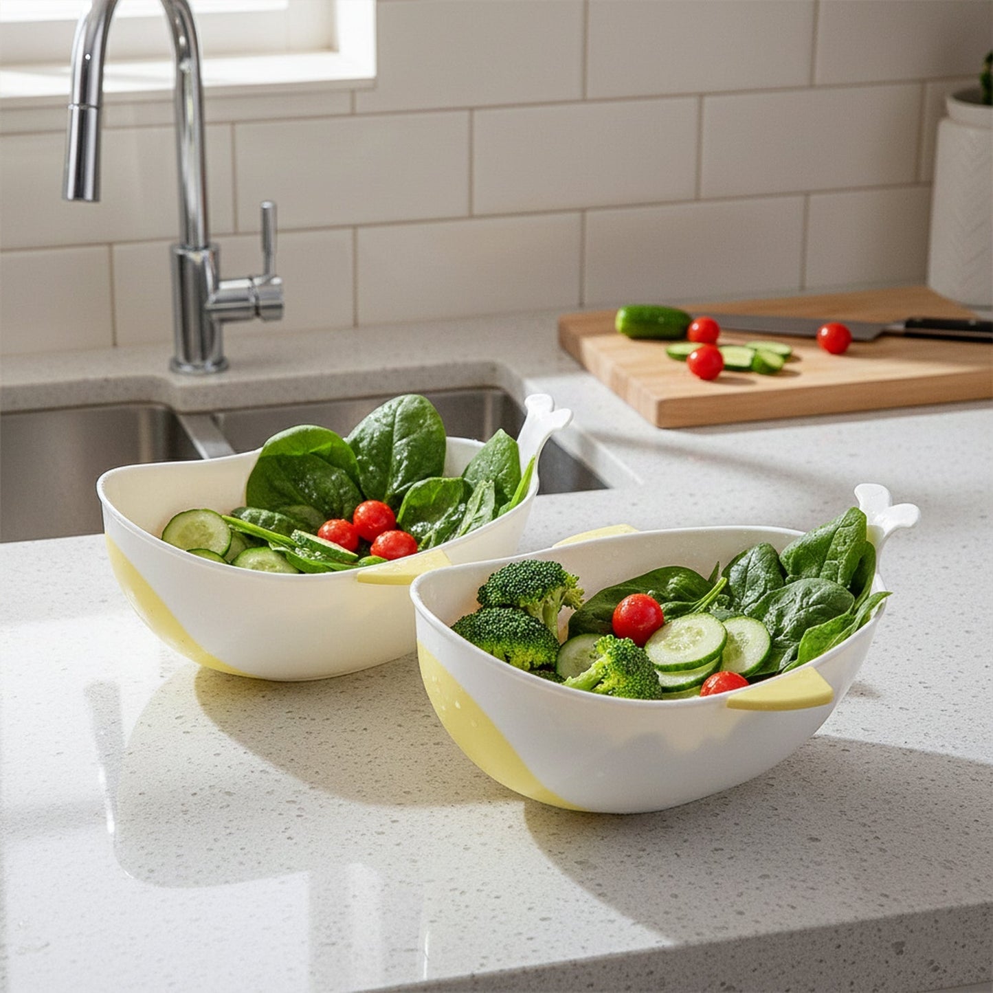 Plastic Rice Pulses Fruits Vegetable Noodles Pasta Washing Bowl and Strainer (2 Pc) The Morsignaturekarts