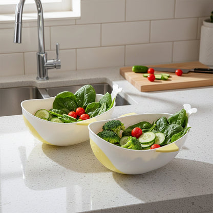 Plastic Rice Pulses Fruits Vegetable Noodles Pasta Washing Bowl and Strainer (2 Pc) The Morsignaturekarts
