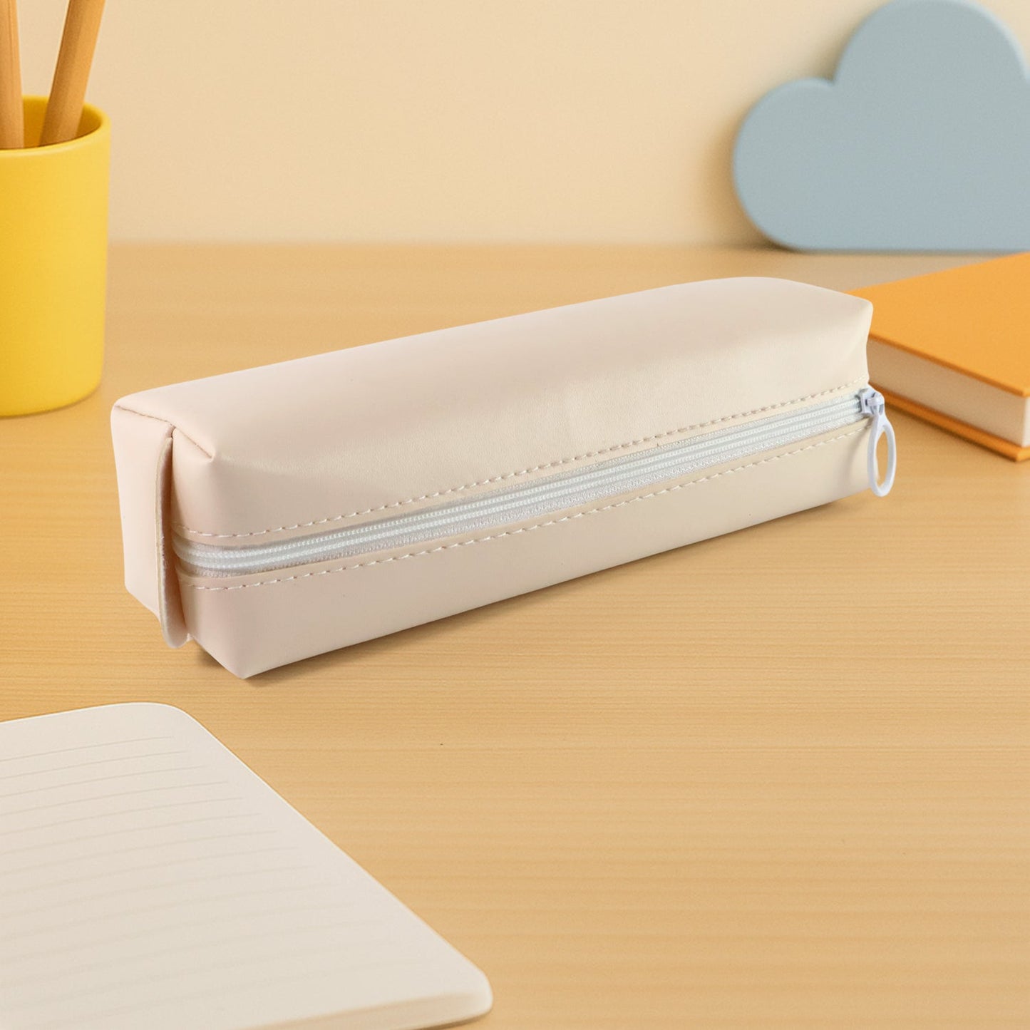 Slim PU Leather Pencil Pouch - (1 Pc) signaturekarts