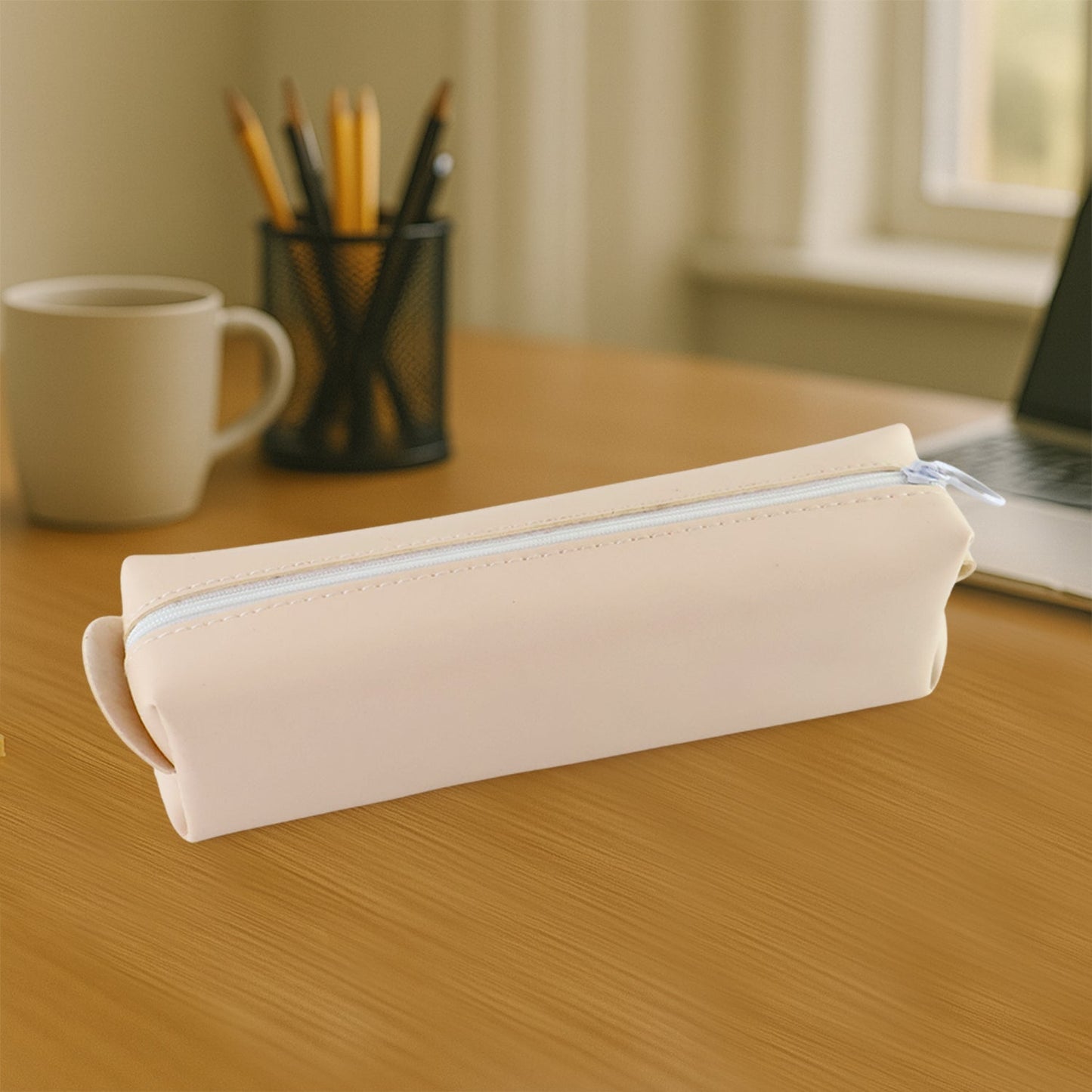 Slim PU Leather Pencil Pouch - (1 Pc) signaturekarts